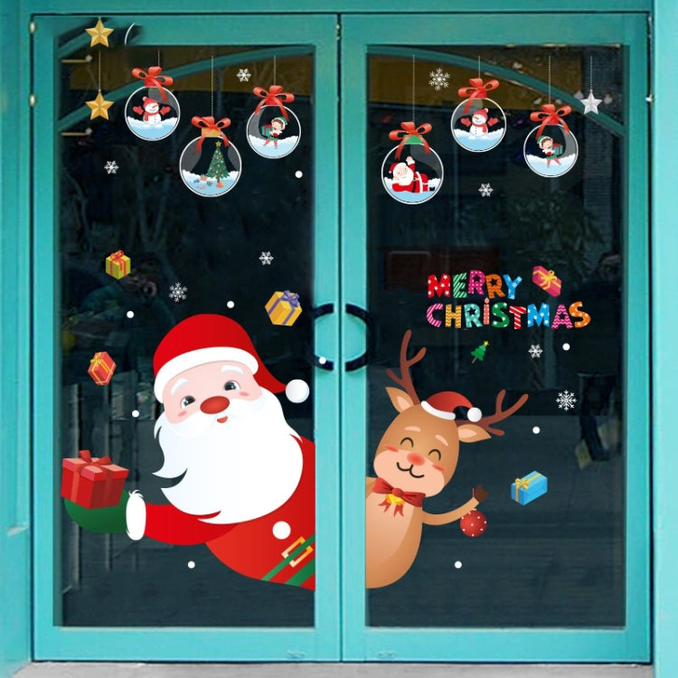 Santa Claus Hanging Stickers Shop Window Glass Door Living Room Wall Stickers(6308) - free shipping - PMC TechLife - Order now!