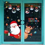 Santa Claus Hanging Stickers Shop Window Glass Door Living Room Wall Stickers(6308)