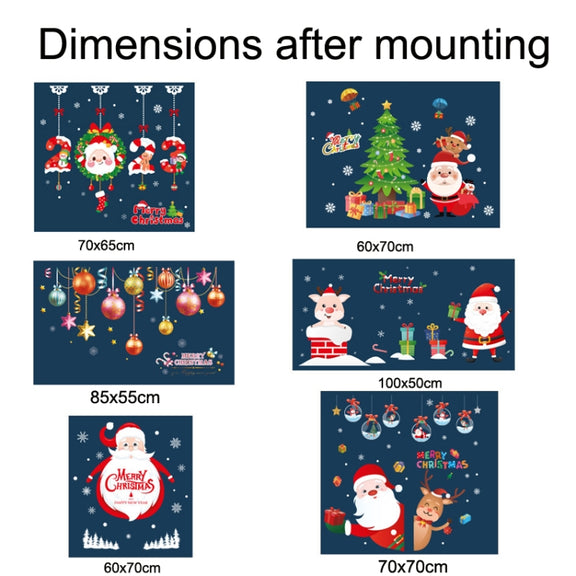 Santa Claus Hanging Stickers Shop Window Glass Door Living Room Wall Stickers(6306)