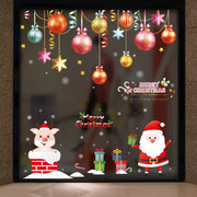 Santa Claus Hanging Stickers Shop Window Glass Door Living Room Wall Stickers(6308)