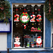 Santa Claus Hanging Stickers Shop Window Glass Door Living Room Wall Stickers(6307)