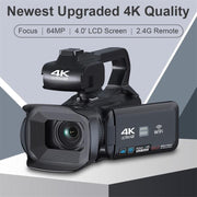 64MP 18X Zoom 4-Inch Touch Screen Handheld Digital Video Camera(16G)