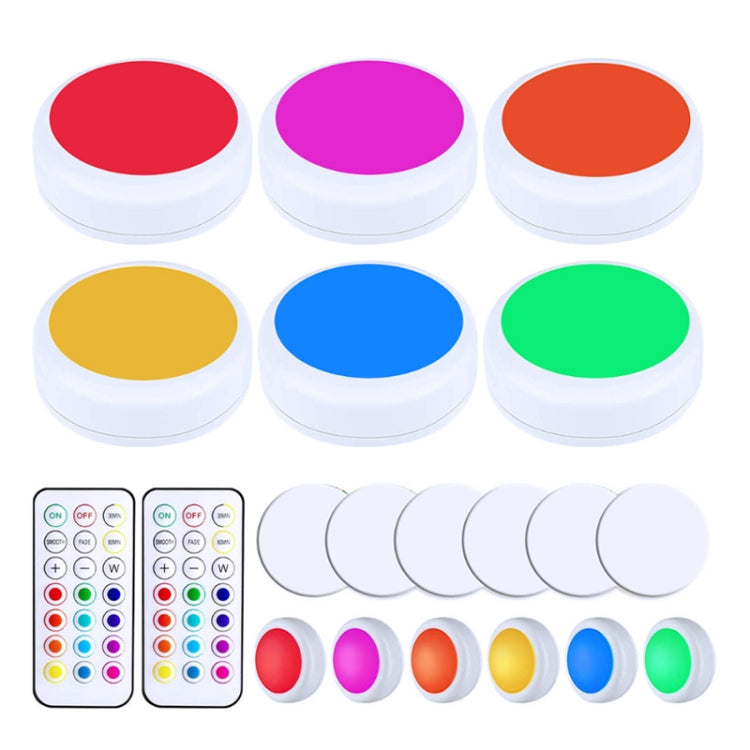 6 Lights 2 Remote Control 13-colour Night Light RGB Infrared Dimmable Cabinet Light - Novelty Lighting by PMC TechLife | Online Shopping South Africa | PMC TechLife | Buy Now Pay Later Mobicred