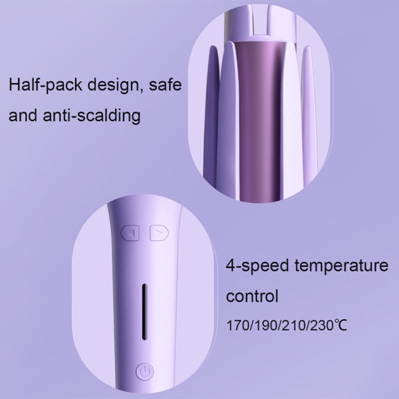 RD-2118 32mm Intelligent Induction Automatic Curling Iron Electric Rotary Automatic Hair Curler, CN Plug(Purple)