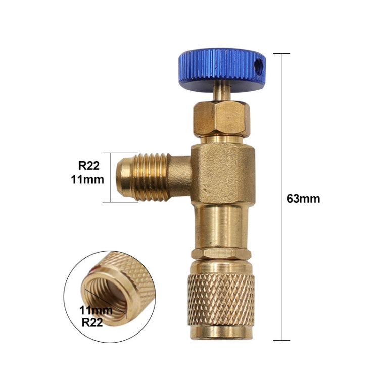Air Conditioner Fluoridation Safety Valve Refrigerant Filling Connector(Side R22 Bottom R22) - Air Conditioning System by PMC Jewellery | Online Shopping South Africa | PMC Jewellery | Buy Now Pay Later Mobicred