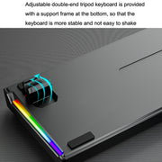 LEAVEN K620 61 Keys Hot Plug-in Glowing Game Wired Mechanical Keyboard, Cable Length: 1.8m, Color: Black White Green Shaft