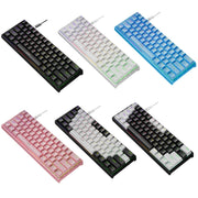LEAVEN K620 61 Keys Hot Plug-in Glowing Game Wired Mechanical Keyboard, Cable Length: 1.8m, Color: Black White Red Shaft