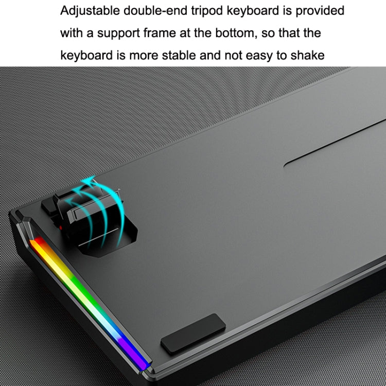 LEAVEN K620 61 Keys Hot Plug-in Glowing Game Wired Mechanical Keyboard, Cable Length: 1.8m, Color: Black White Red Shaft