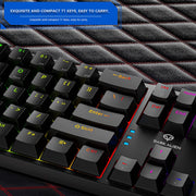 Dark Alien K710 71 Keys Glowing Game Wired Keyboard, Cable Length: 1.8m, Color: Black Green Shaft