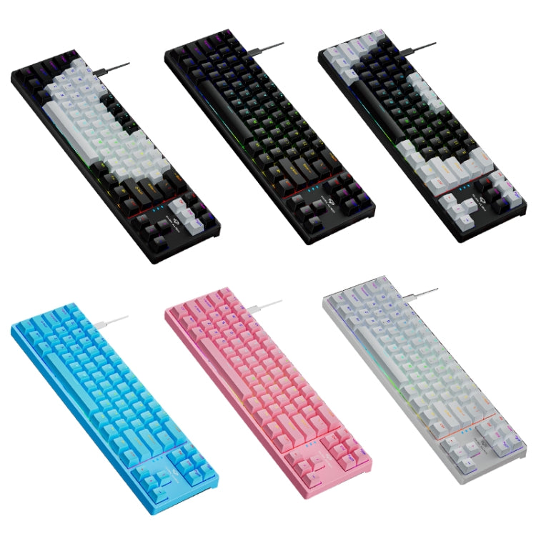 Dark Alien K710 71 Keys Glowing Game Wired Keyboard, Cable Length: 1.8m, Color: Blue Green Shaft