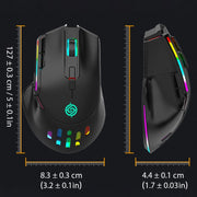 K-Snake BM520  9-button 3200DPI 2.4G RGB Wireless Dual-mode Gaming Mouse(Black)