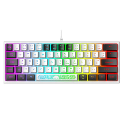 ZIYOULANG K61 62 Keys Game RGB Lighting Notebook Wired Keyboard, Cable Length: 1.5m(White Black) - free shipping - PMC Jewellery - Order now!