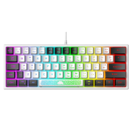 ZIYOULANG K61 62 Keys Game RGB Lighting Notebook Wired Keyboard, Cable Length: 1.5m(White Black) - free shipping - PMC Jewellery - Order now!