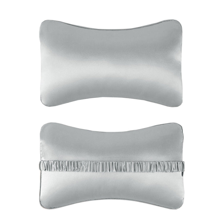 TZ19 Silk Car Head Pillow Car Memory Foam Comfort Lumbar Support(Silver Gray) - Seat Accessories by PMC TechLife | Online Shopping South Africa | PMC TechLife | Buy Now Pay Later Mobicred