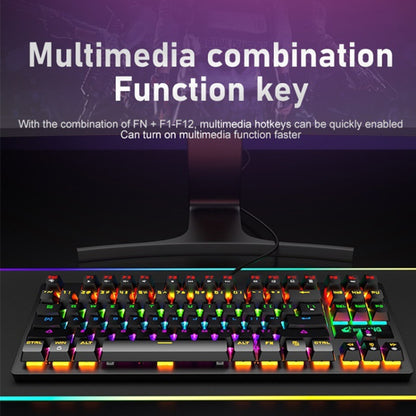ZIYOULANG K2 87 Keys Office Laptop Punk Glowing Mechanical Wired Keyboard, Cable Length: 1.5m, Color: Black - free shipping - PMC Jewellery - Order now!