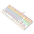ZIYOULANG K2 87 Keys Office Laptop Punk Glowing Mechanical Wired Keyboard, Cable Length: 1.5m, Color: White - free shipping - PMC TechLife - Order now!