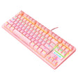 ZIYOULANG K2 87 Keys Office Laptop Punk Glowing Mechanical Wired Keyboard, Cable Length: 1.5m, Color: Pink - Wired Keyboard by ZIYOULANG | Online Shopping South Africa | PMC TechLife | Buy Now Pay Later Mobicred
