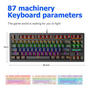 ZIYOULANG K2 87 Keys Office Laptop Punk Glowing Mechanical Wired Keyboard, Cable Length: 1.5m, Color: Blue