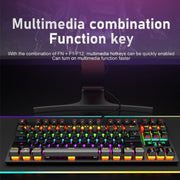 ZIYOULANG K2 87 Keys Office Laptop Punk Glowing Mechanical Wired Keyboard, Cable Length: 1.5m, Color: Blue