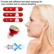 GM-915 Type-C Port CIC Hearing Aids Rechargeable Invisible Sound Amplifier(Red Blue)