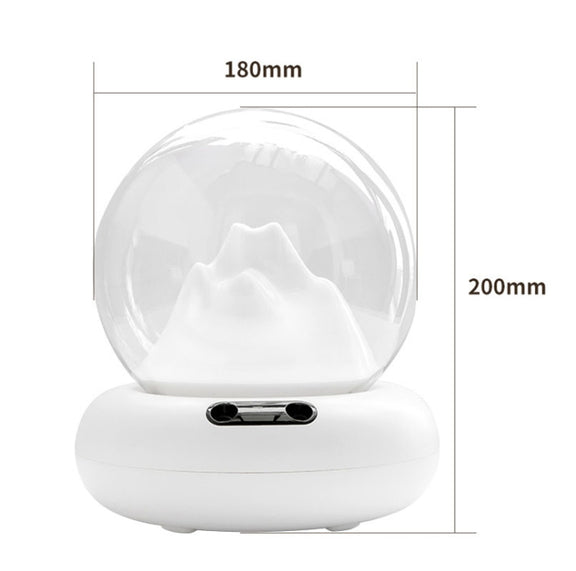 Rechargeable Moutain View Double Spray Aromatherapy Difusor Humidifier With Colorful Light(White)