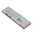 K820 104 Keys Retro Punk Plating Knob Glowing Wired Green Shaft Keyboard, Cable Length: 1.6m, Style: Running Lights (White) - Wired Keyboard by PMC TechLife | Online Shopping South Africa | PMC TechLife | Buy Now Pay Later Mobicred