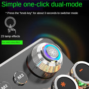 K820 104 Keys Retro Punk Plating Knob Glowing Wired Green Shaft Keyboard, Cable Length: 1.6m, Style: Running Lights (White)