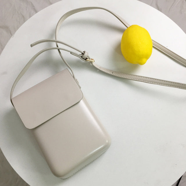 Fashion Versatile Vertical Models Single Shoulder Crossbody Mobile Phone Bag, Color: Creamy White
