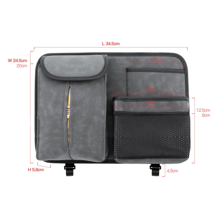 DE RAN FU Flip Fur Car Seat BackTissue Box Storage Hanging Bag With Hook(Black) - Tissue Boxes by PMC TechLife | Online Shopping South Africa | PMC TechLife | Buy Now Pay Later Mobicred