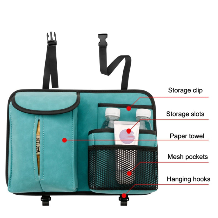 DE RAN FU Flip Fur Car Seat BackTissue Box Storage Hanging Bag With Hook(Grey) - Tissue Boxes by PMC TechLife | Online Shopping South Africa | PMC TechLife | Buy Now Pay Later Mobicred