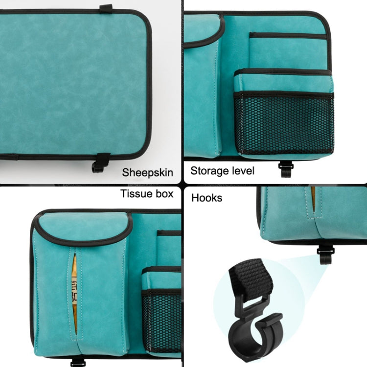 DE RAN FU Flip Fur Car Seat BackTissue Box Storage Hanging Bag With Hook(Blue) - Tissue Boxes by PMC TechLife | Online Shopping South Africa | PMC TechLife | Buy Now Pay Later Mobicred