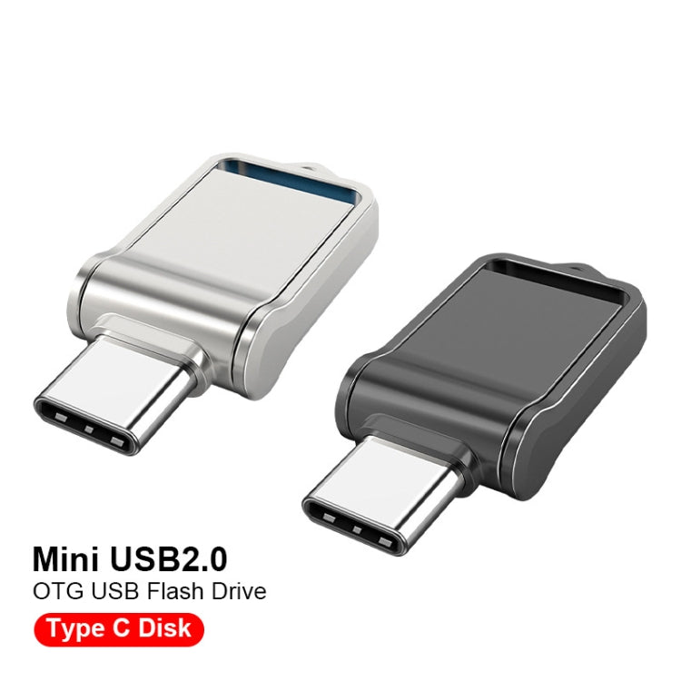 64GB USB 2.0 + Type-C/USB-C High Speed Mini Computer and Phone Dual-purpose Rotary U Disk(Silver) - USB Flash Drives by PMC TechLife | Online Shopping South Africa | PMC TechLife | Buy Now Pay Later Mobicred