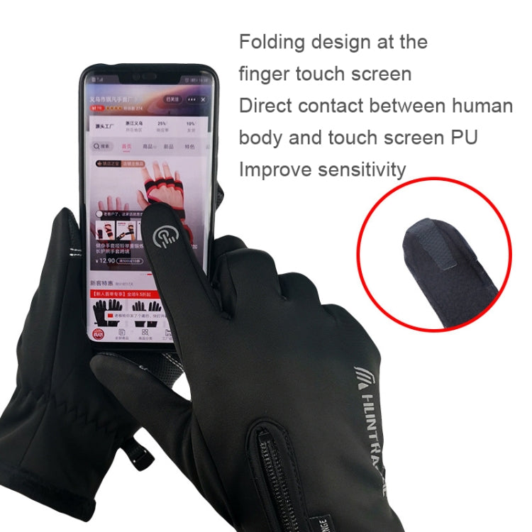 HUNTRANGE A022 Outdoor Waterproof Touch Screen Riding Keep Warm Gloves, Size: XXL(Black) - Cycling Gloves by HUNTRANGE | Online Shopping South Africa | PMC TechLife | Buy Now Pay Later Mobicred