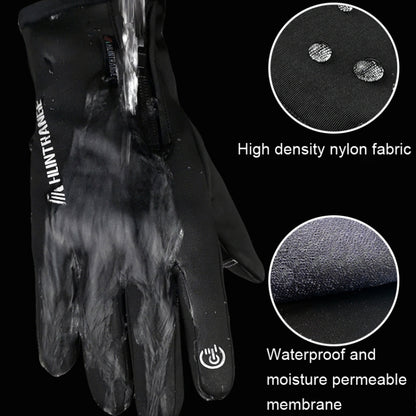 HUNTRANGE A022 Outdoor Waterproof Touch Screen Riding Keep Warm Gloves, Size: L(Gray) - Cycling Gloves by HUNTRANGE | Online Shopping South Africa | PMC Jewellery | Buy Now Pay Later Mobicred