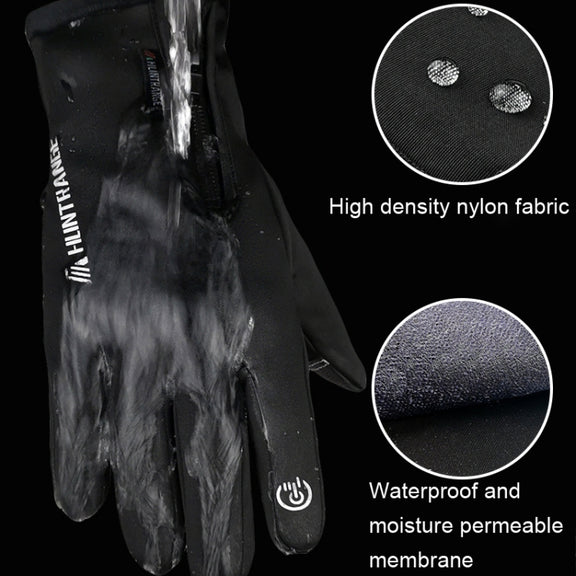 HUNTRANGE A022 Outdoor Water-resistant Touch Screen Riding Keep Warm Gloves, Size: L(Gray)