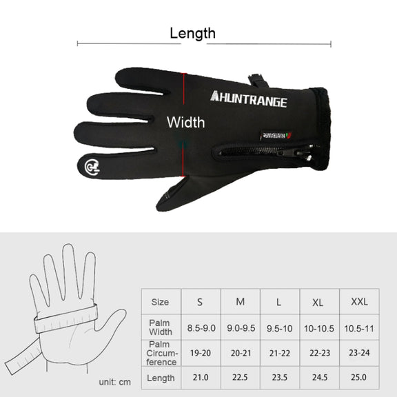 HUNTRANGE A022 Outdoor Water-resistant Touch Screen Riding Keep Warm Gloves, Size: L(Gray)