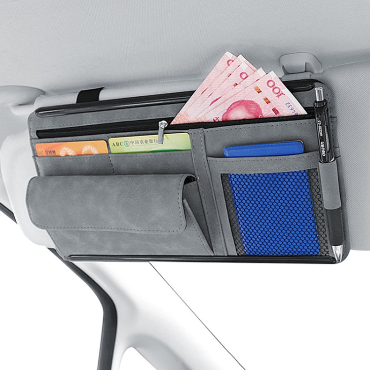 DE RAN FU Car Shade Glasses Box Storage Bag Car Flip Fur Glue Box Zipper Card Bag(Grey) - Stowing Tidying by DE RAN FU | Online Shopping South Africa | PMC TechLife | Buy Now Pay Later Mobicred