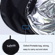 Selens  5 In 1 (Gold / Silver  / White / Black / Soft Light) Folding Reflector Board, Size: 60cm Round