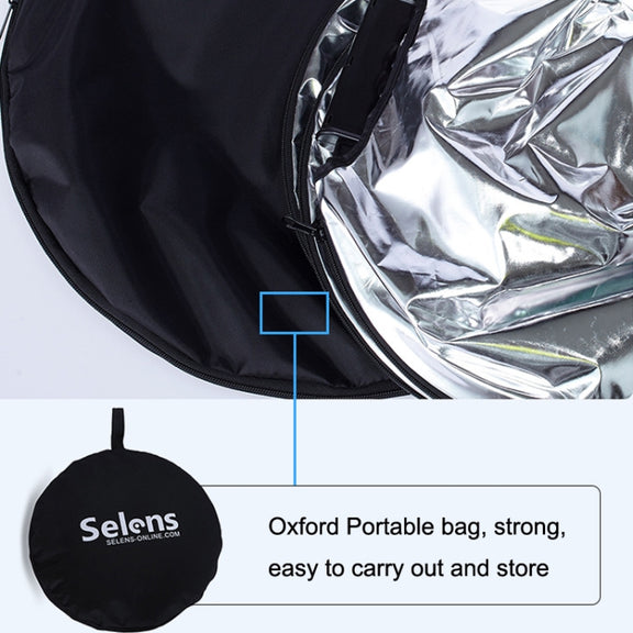 Selens  5 In 1 (Gold / Silver  / White / Black / Soft Light) Folding Reflector Board, Size: 80cm Round