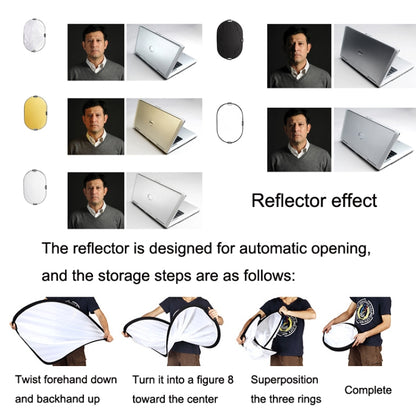 Selens  5 In 1 (Gold / Silver  / White / Black / Soft Light) Folding Reflector Board, Size: 60x90cm - free shipping - PMC Jewellery - Order now!