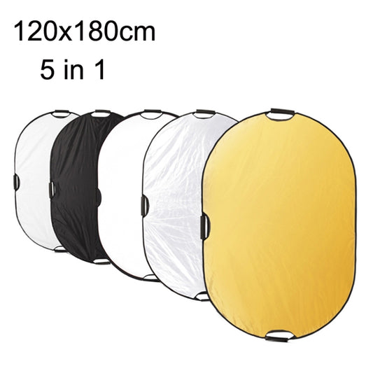 Selens  5 In 1 (Gold / Silver  / White / Black / Soft Light) Folding Reflector Board, Size: 120x180cm - free shipping - PMC Jewellery - Order now!