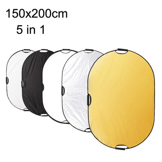 Selens  5 In 1 (Gold / Silver  / White / Black / Soft Light) Folding Reflector Board, Size: 150x200cm - free shipping - PMC Jewellery - Order now!