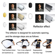 Selens  5 In 1 (Gold / Silver  / White / Black / Soft Light) Folding Reflector Board, Size: 150x200cm