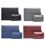 For Microsoft Surface Pro 9 Tablet Protective Case Holder(Microfiber Lambskin Texture Black Case + Power Supply Bag)