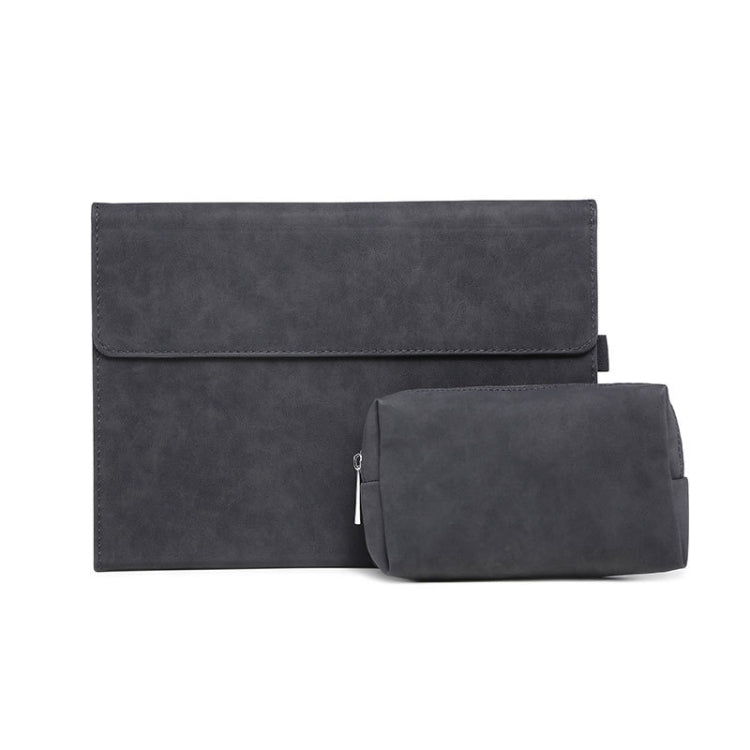 For Microsoft Surface Pro 8 Tablet Protective Case Holder(South African Sheepskin Black Case + Power Supply Bag) - Others by PMC Jewellery | Online Shopping South Africa | PMC Jewellery | Buy Now Pay Later Mobicred