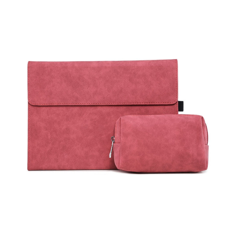 For Microsoft Surface Pro 8 Tablet Protective Case Holder(South African Sheepskin Red Case + Power Supply Bag) - Others by PMC Jewellery | Online Shopping South Africa | PMC Jewellery | Buy Now Pay Later Mobicred