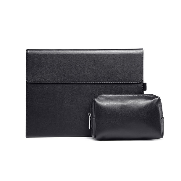 For Microsoft Surface Pro 8 Tablet Protective Case Holder(Microfiber Lambskin Texture Black Case + Power Supply Bag) - Others by PMC Jewellery | Online Shopping South Africa | PMC Jewellery | Buy Now Pay Later Mobicred