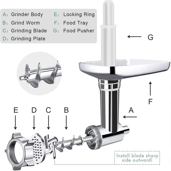 For KitchenAid Porking Enemy Accessories Dough Maker Grinder Meat Universal Set, Color: White