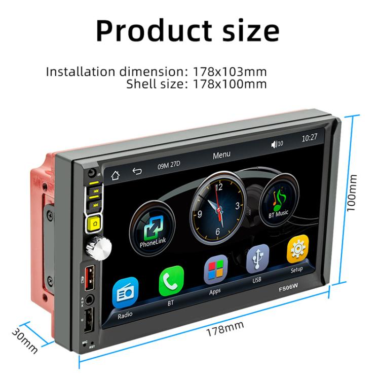 7 Inch Wireless CarPlay Mobile Phone Interconnection Car MP5(FS06W) - Car MP3 & MP4 & MP5 by PMC Jewellery | Online Shopping South Africa | PMC Jewellery | Buy Now Pay Later Mobicred
