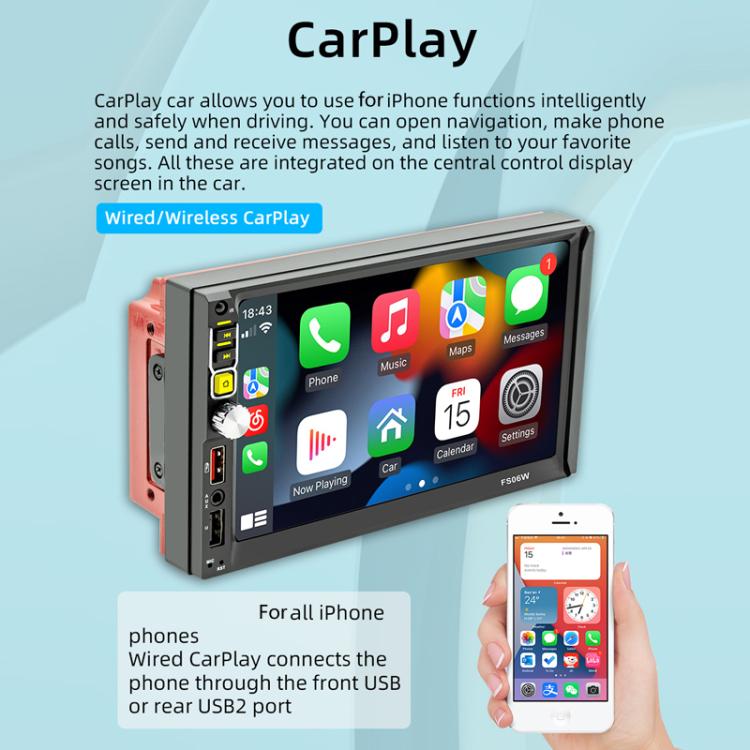 7 Inch Wireless CarPlay Mobile Phone Interconnection Car MP5(FS06W) - Car MP3 & MP4 & MP5 by PMC Jewellery | Online Shopping South Africa | PMC Jewellery | Buy Now Pay Later Mobicred